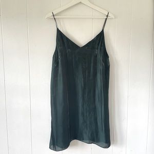 ARITZIA - WILFRED - GREEN SHIMMERING SLIP DRESS - MED